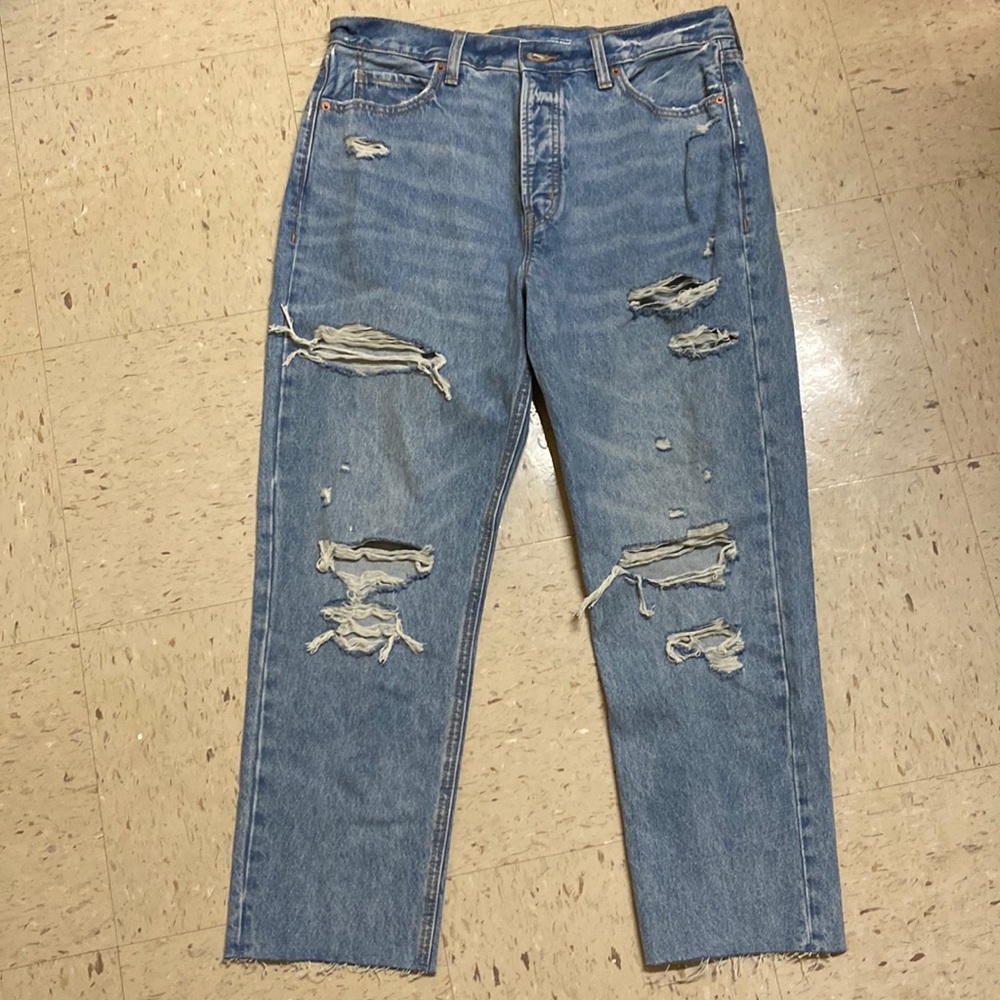 High Waisted, Straight Leg Jeans